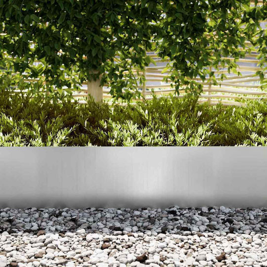 vidaXL Metallgartenbordüre in Silber Farbe 1.0m x 30cm
