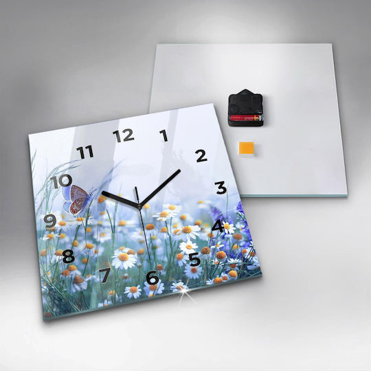 Tulup Leise Wanduhr Glas Mehrfarbig Ø30cm