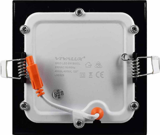 Vivalux Platz Vertieft LED Panel 6W mit Natürliches Weiß Licht 4000K