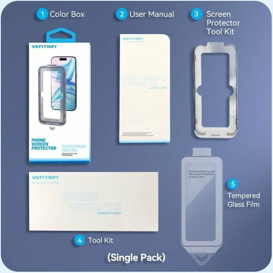 Vention Vention Displayschutzfolie Für iPhone 15 Pro Temperiertes Glas