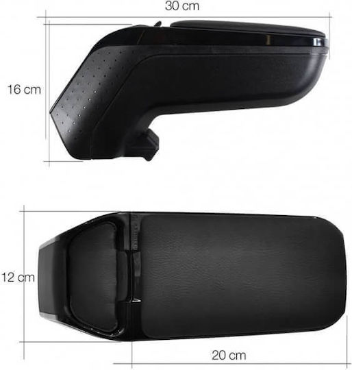 Rati Armster Car PU Armrest Universal Volkswagen Golf Silver