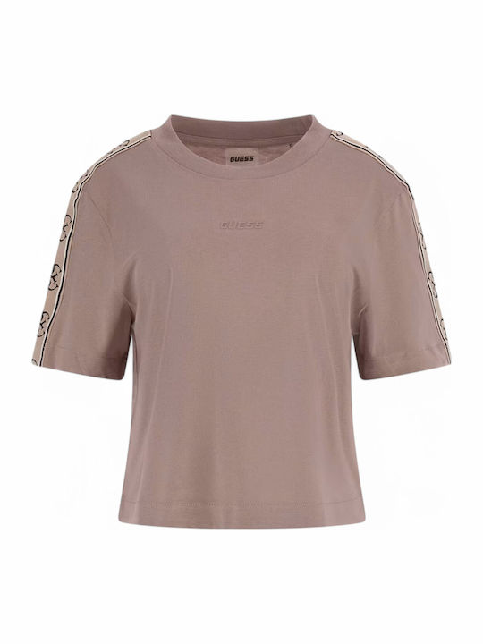 Дамски Спортен Топ Култури Къс Ръкав Posh Taupe