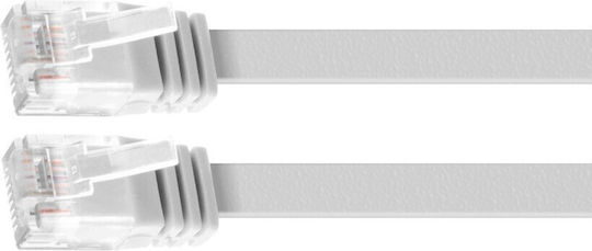 Flat U/UTP Cat.6 (Gigabit) Network Cable Ethernet 3m White