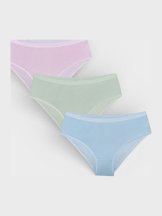 Ψηλόμεσα Γυναικεία Slip 3Pack Πολύχρωμο