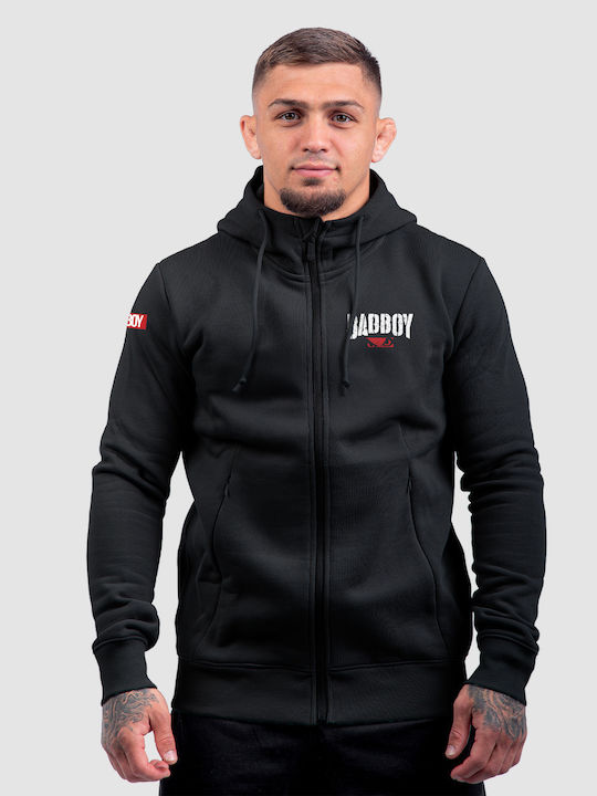 Cardigan With Hood Black White Red
