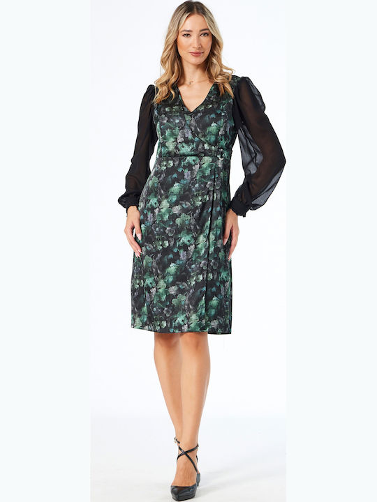 Mini Satin Mehrfarbig Kleid