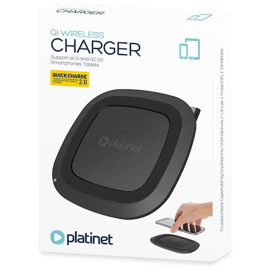 Platinet Wireless Charger (Qi Pad) Quick Charge 2.0 Blacks (PLCWCQ2)