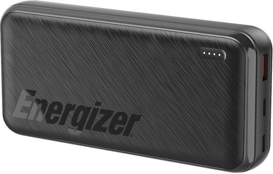 Energizer Power Bank 20000mAh 22.5W mit USB-A Ausgangsanschlüsse und 2 USB-C Ausgangsanschlüsse Schwarz