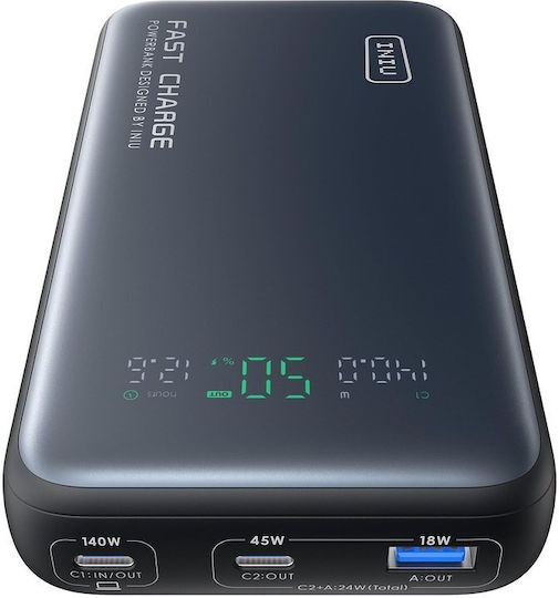 Iniu P64-P1 Power Bank 25000mAh 140W with USB-A Port and 2 USB-C Ports Black