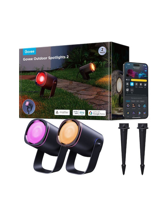 Govee Außenstehlampen Spot Mit Eingebautes LED 10x8x7cm Govee Außenstehlampen Spot Mit Eingebautes LED 10x8x7cm