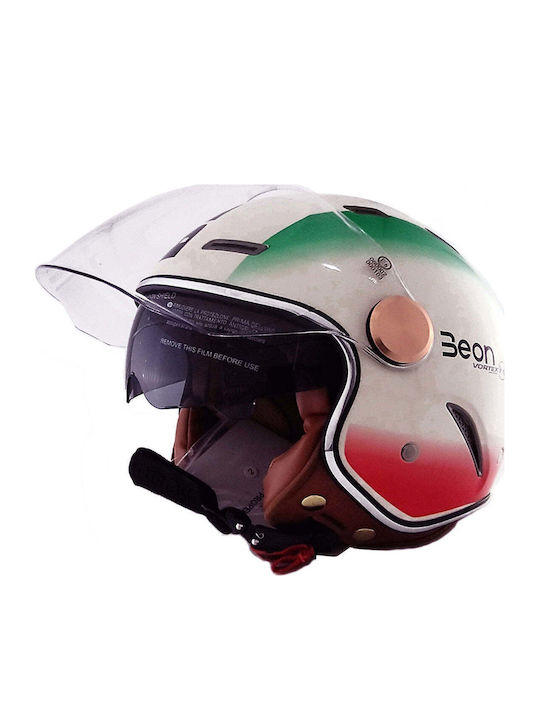 Beon B-122 Cream Italia Motorcycle Helmet Jet
