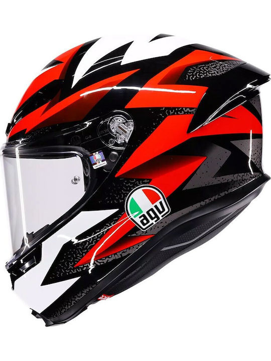 AGV K6 S Braven Black/Red/White Κράνος Μηχανής Full Face ECE 22.06 1255gr με Pinlock