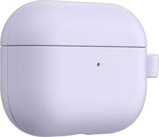 AmazingThing Θήκη Δερμάτινη με Γάντζο σε Μωβ χρώμα για Apple AirPods Pro 3