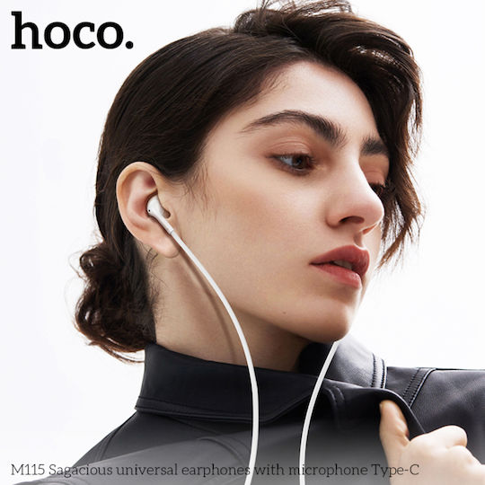 Hoco M115 In-ear Handsfree Headphones with Connector USB-C White