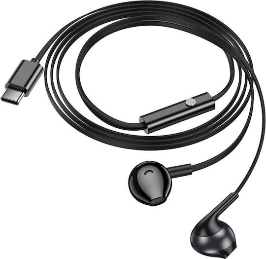 Hoco M115 In-ear Handsfree Ακουστικά με Βύσμα USB-C Μαύρο