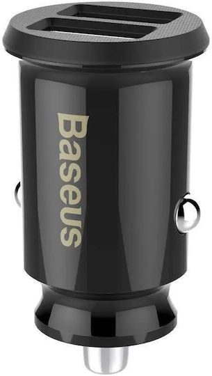 Baseus Grain Car Charger 3.1A with Ports: 2xUSB Black Color