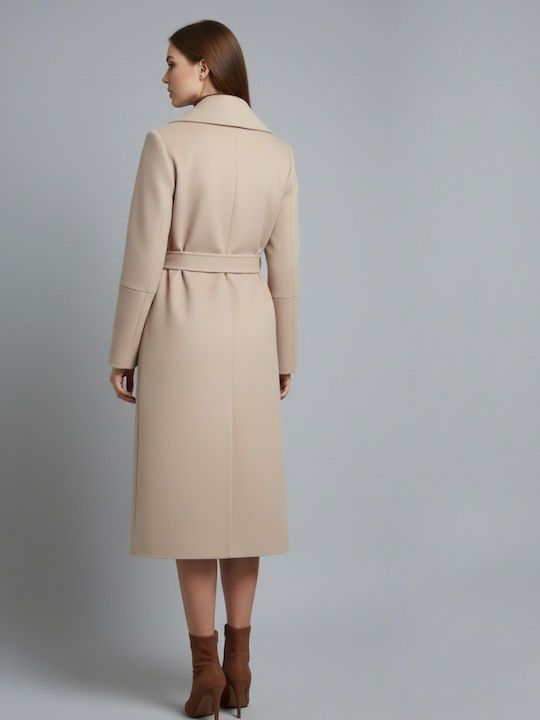 Women's Black Coat with Belt