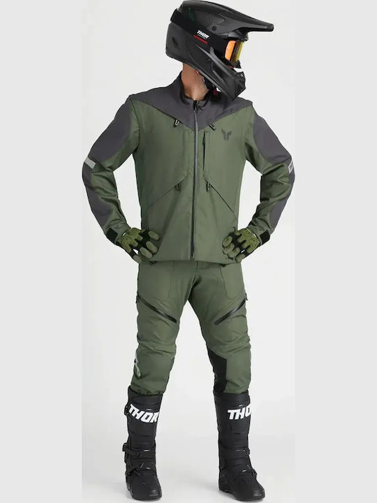 Thor Dual Sport Terrain Winter Men's Motorcycle Jacket Army Green