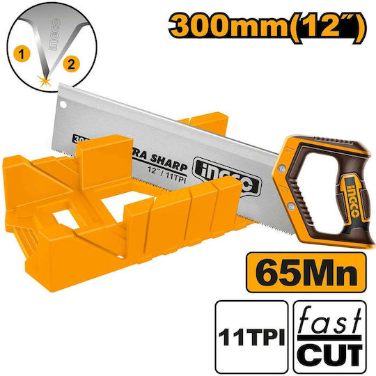 Ingco Πριόνι Ξύλου με Φαλτσοκούτι 30cm HMBSB30062