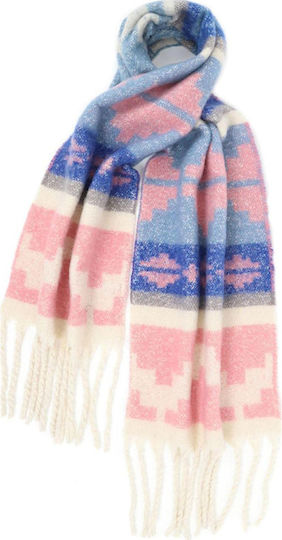 Set with Beanie Knitted in Pink color