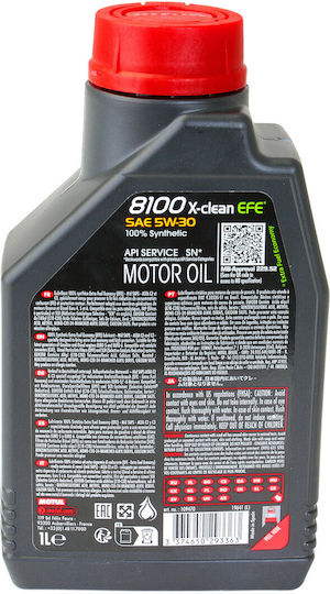 Motul 8100 X-Clean EFE Συνθετικό Λάδι Αυτοκινήτου 5W-30 1lt
