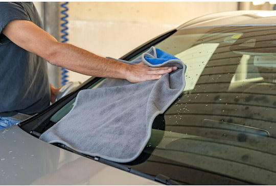 Premium Qualität Doppeltes Mikrofaser-Auto-Tuch 50x70 Cm Grau Blau