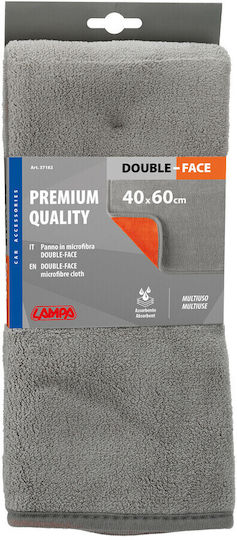 Premium Quality Double-sided Microfiber Cloth 40x60 Cm Grey Orange