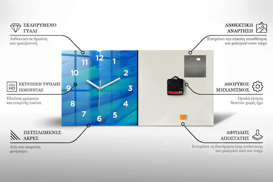 Tulup Детски стенен часовник Стъкло 60x30см