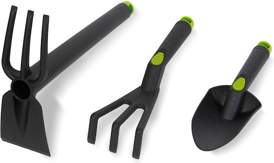 Garden Tool Set Hoe Rake Cultivator Plastic 3 Pcs