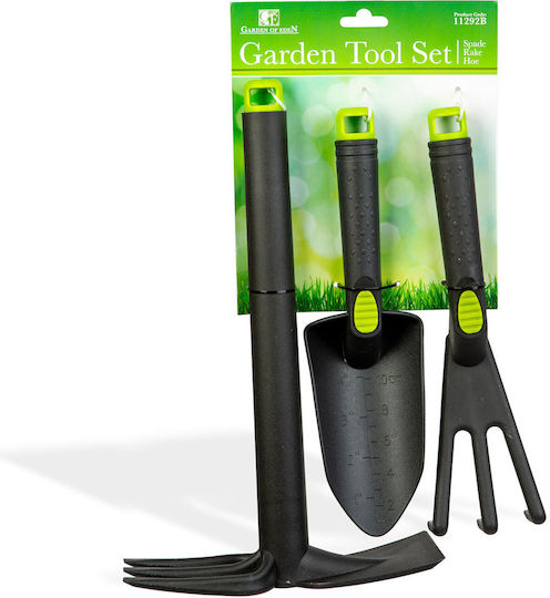 Garden Tool Set Hoe Rake Cultivator Plastic 3 Pcs