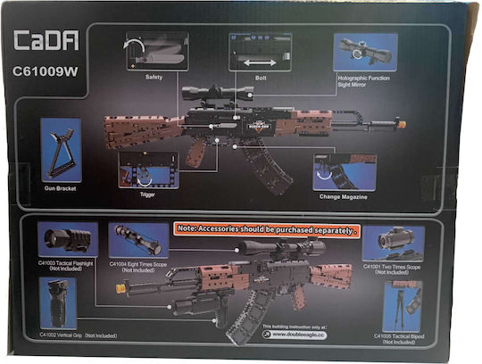 CaDA Bricks Cuburi De Construit AK-47 Kalashnikov Rifle Pentru 8+ Ani 738 Bucăți