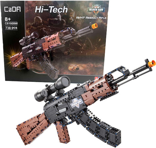 CaDA Bricks Cuburi De Construit AK-47 Kalashnikov Rifle Pentru 8+ Ani 738 Bucăți