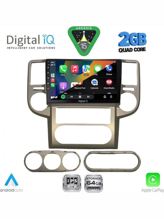 Digital IQ Auto-Audiosystem für Nissan X-Trail 2004-2007 (Bluetooth/USB/WiFi/GPS/Apple-Carplay/Android-Auto) mit Touchscreen 10"