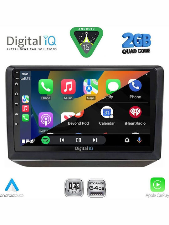 Digital IQ Car Audio System for Skoda Fabia 2008-2014 (Bluetooth/USB/WiFi/GPS/Apple-Carplay/Android-Auto) with Touch Screen 10"