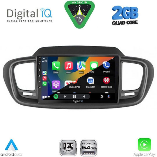 Digital IQ Car Audio System for Kia Sorento 2014-2020 (Bluetooth/USB/WiFi/GPS/Apple-Carplay/Android-Auto) with Touch Screen 10"