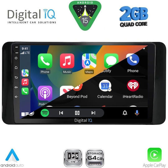 Digital IQ Car Audio System for Skoda Kamiq 2018 (Bluetooth/USB/WiFi/GPS/Apple-Carplay/Android-Auto) with Touch Screen 10"