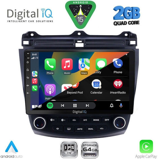 Digital IQ Ηχοσύστημα Αυτοκινήτου για Honda Accord 2003-2007 (Bluetooth/USB/WiFi/GPS/Apple-Carplay/Android-Auto) με Οθόνη Αφής 10"