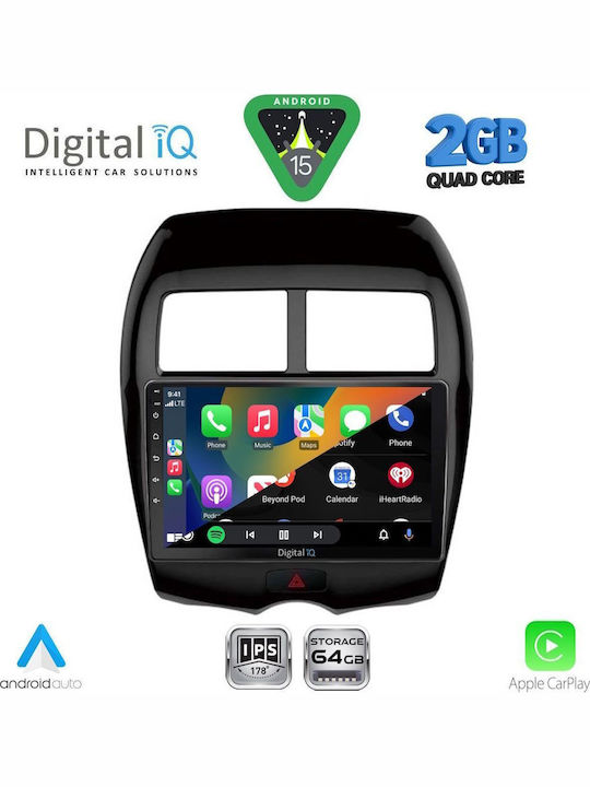 Digital IQ Car Audio System for Peugeot 4008 Mitsubishi Asx 2009 (Bluetooth/USB/WiFi/GPS/Apple-Carplay/Android-Auto) with Touch Screen 10"