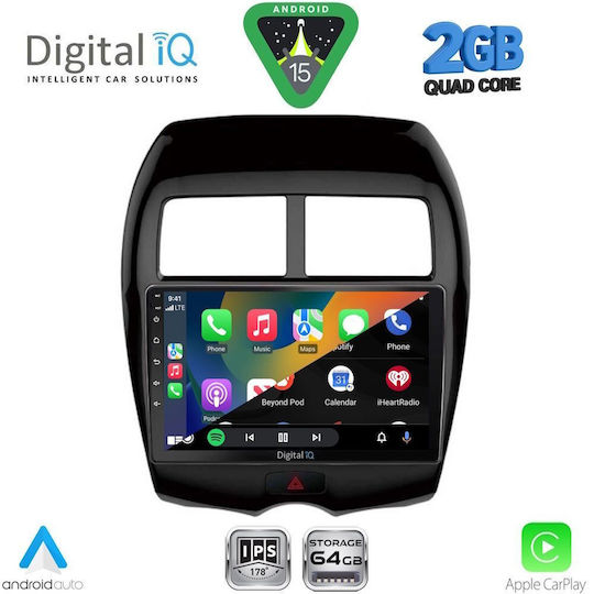 Digital IQ Car Audio System for Peugeot 4008 Mitsubishi Asx 2009 (Bluetooth/USB/WiFi/GPS/Apple-Carplay/Android-Auto) with Touch Screen 10"