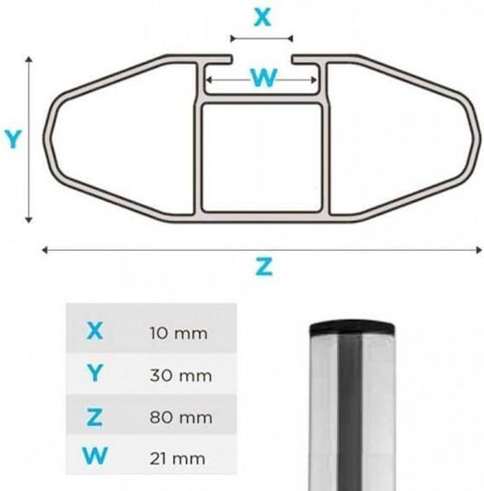 Menabo Aluminum Car Roof Bars Lince XL 135cm for Opel Zafira 5D 2005-2008 for Cars with Factory Roof Bars Set with Roof Rack Legs Silver