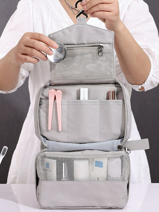 Roza Rz0383 Wasserdichtes Multifunktionales Hängendes Kulturbeutel Reisetasche Mit Mehreren Fächern – Graue