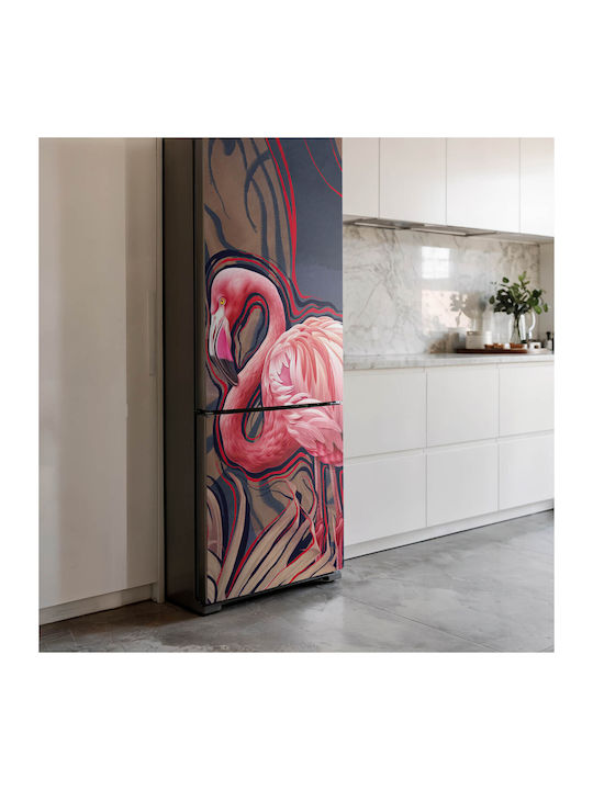 Decorativă Husă Magnetică Pentru Frigider Flamingo Stil Tropical 60x190 Cm