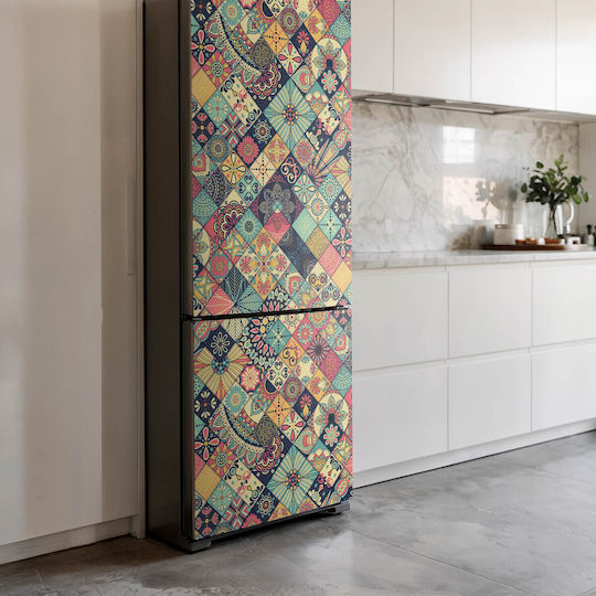 Magnetisches Wandsticker & Wandgemälde Kühlschrank Gefrierschrank Fliesen Geometrische Designs 60x190 cm