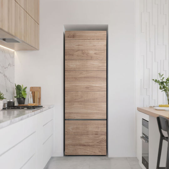 Decorative Magnetic Refrigerator Cover Wooden Board Vertical Position 60x180 Cm