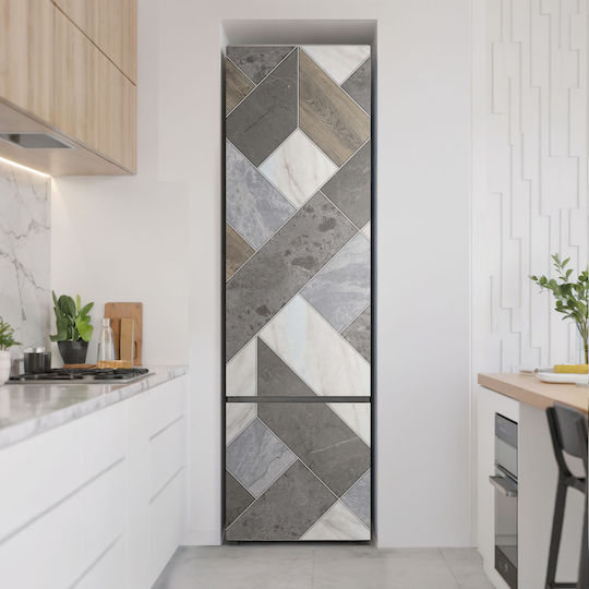 Magnetic Refrigerator Cover Aesthetic Finish Geometric Pattern Tiles 60x250 Cm Magnetic Refrigerator Cover Aesthetic Finish Geometric Pattern Tiles 60x250 Cm