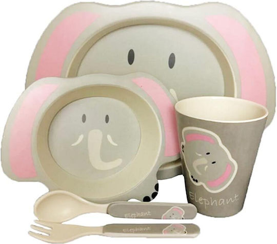 Gusto Casa Gusto Casa Baby & Kids Feeding Set from Plastic Gray 5 Pieces
