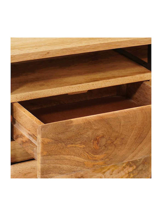 Bufet din Lemn Masiv & Metal cu Sertare Maro 110x30x40cm