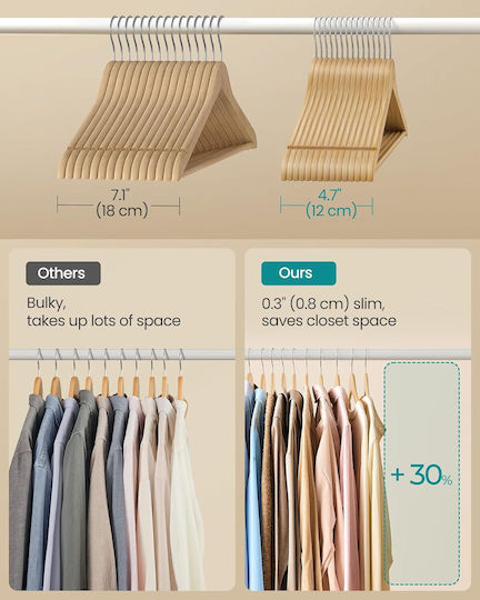 Songmics Kleiderbügel Beige CRW030K01 30Stück