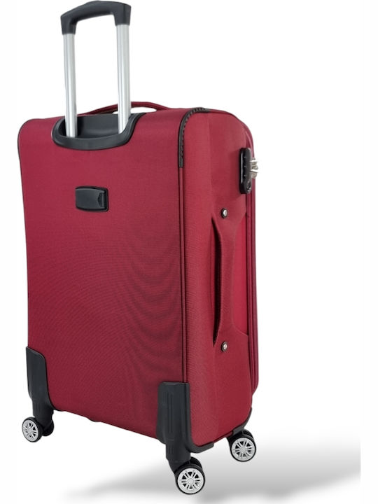 Jetbags Rz8024 Комплект Текстилни Куфари За Пътуване 3 Броя 4 Колела и Заключване Бордо