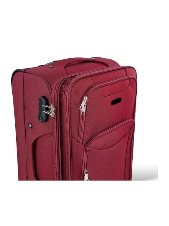Jetbags Rz8024 Комплект Текстилни Куфари За Пътуване 3 Броя 4 Колела и Заключване Бордо